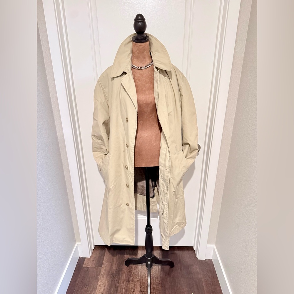 Vintage English Squire (London Fog) Trench Coat Beige Removable Liner | size 44